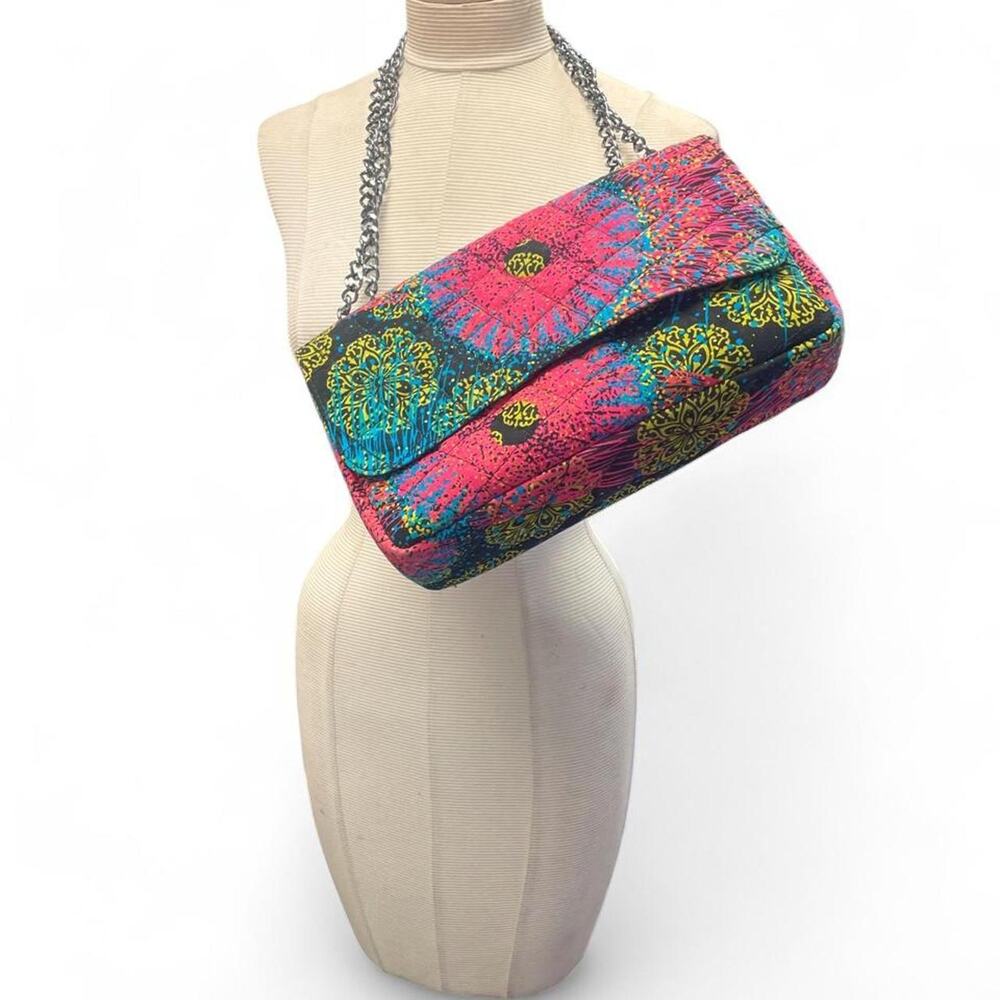 Multi colored floral and geometric print